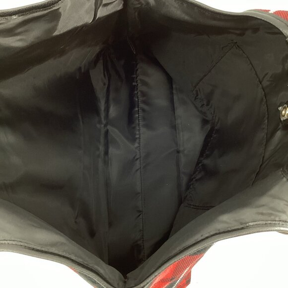 Victoria's Secret Plaid Monogram Tote Red, Black, White Overnight Weekender '23 - Picture 6 of 9